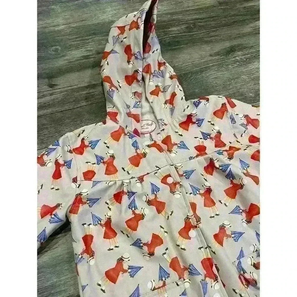 Girls Powell Craft Raincoat Sz 4-5 Vintage Inspired Print - Picture 4 of 7